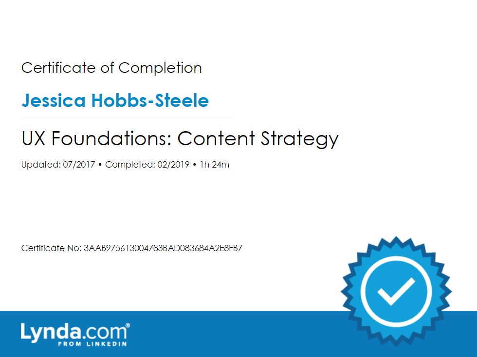 UX Foundations: Content Strategy Certificate